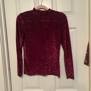 Elegant Burgundy Velvet Top